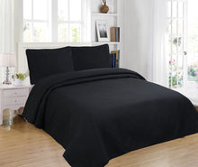 Load image into Gallery viewer, 3pc Contemporary Solid Embroidered Bedspread Set