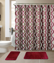 Load image into Gallery viewer, 15-Piece Bathroom Sets With Matching Shower Curtain