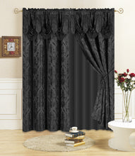 Load image into Gallery viewer, All American Collection New 4 Piece Drape Set with Attached Valance and Sheer with 2 Tie Backs Included