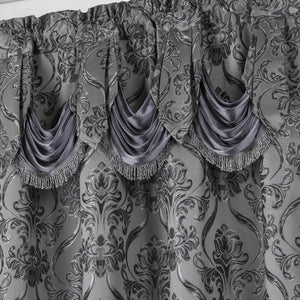 All American Collection New 4 Piece Drape Set with Attached Valance and Sheer with 2 Tie Backs Included