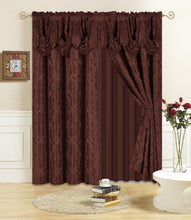 Load image into Gallery viewer, All American Collection New 4 Piece Drape Set with Attached Valance and Sheer with 2 Tie Backs Included