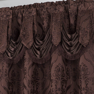 All American Collection New 4 Piece Drape Set with Attached Valance and Sheer with 2 Tie Backs Included