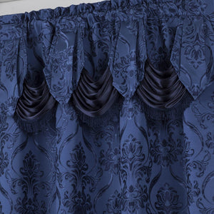 All American Collection New 4 Piece Drape Set with Attached Valance and Sheer with 2 Tie Backs Included