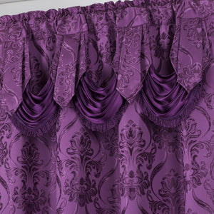 All American Collection New 4 Piece Drape Set with Attached Valance and Sheer with 2 Tie Backs Included