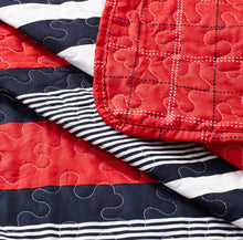 Load image into Gallery viewer, All American Collection Contemporary Red-Navy Striped Bedspread Set