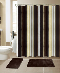 15-Piece Bathroom Sets With Matching Shower Curtain